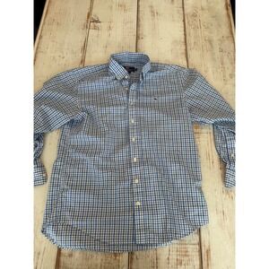 Vineyard Vines Mens Whale Shirt Blue Gingham Check Button Down 1W2022 Medium